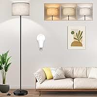 Luminária de Chão - LucZeng luminária de chão moderna com lâmpada de 3 temperaturas de cor de 9W, Lâmpada de piso de LED para quarto, escritório, sala de aula, dormitório