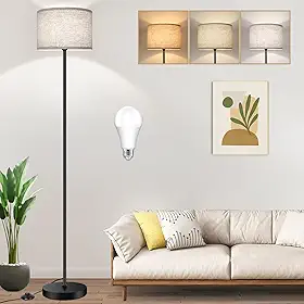 Luminária de Chão - LucZeng luminária de chão moderna com lâmpada de 3 temperaturas de cor de 9W, Lâmpada de piso de LED para quarto, escritório, sala de aula, dormitório