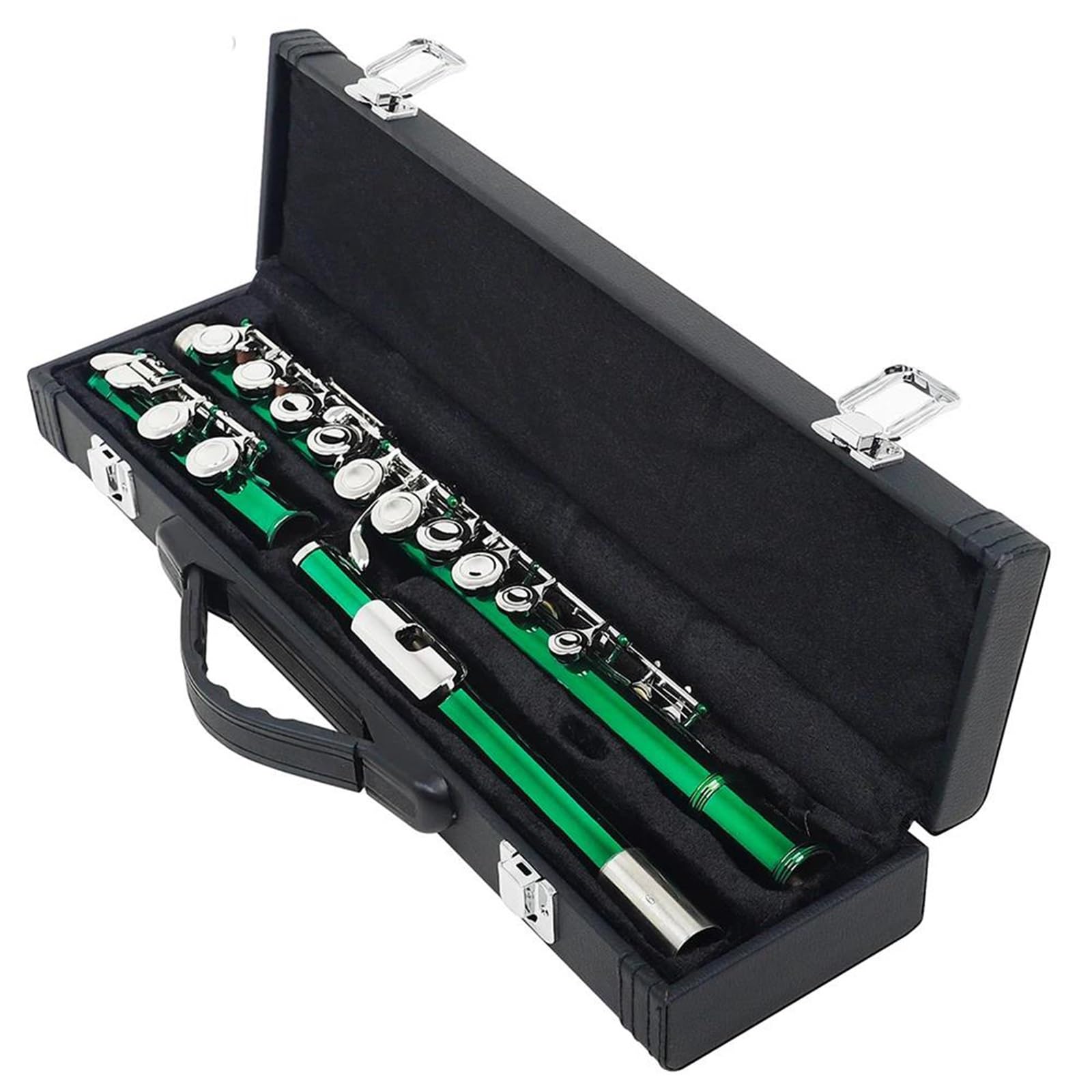 Flet Krzyżowy 16 Otworów Zamknięty Otwór Zielony Flet Poprzeczny C Tone Cupronickel Woodwind Musical