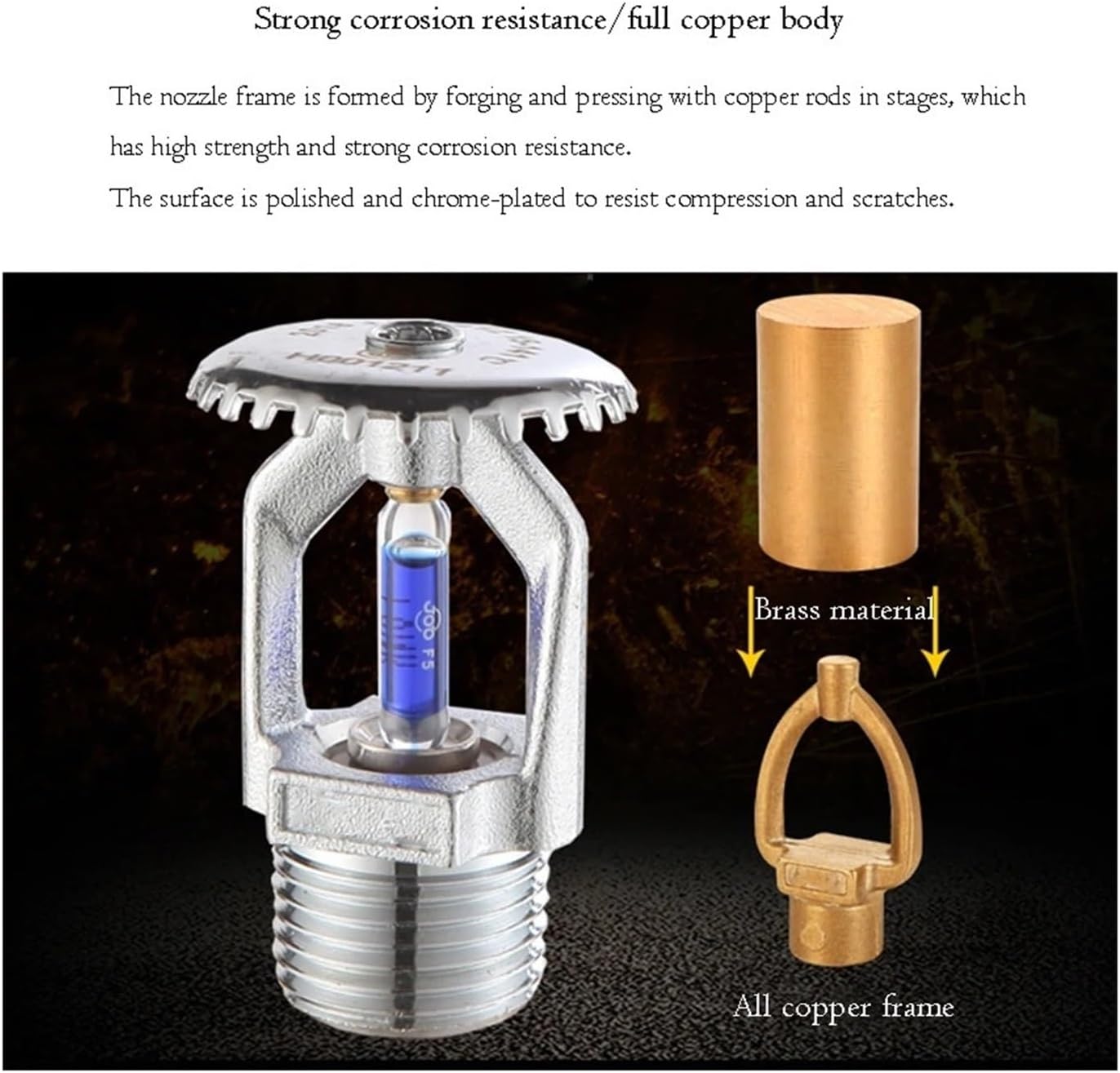 1pcs 141°C Automatic Fire Sprinkler Head - Pendent/Upright Water Spray System(Up)