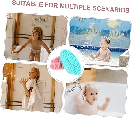 Miniatura 3 de Cepillo de ducha de silicona de doble cara suave para el desarrollo sensorial táctil, masaje del cuero cabelludo para limpieza de la piel y