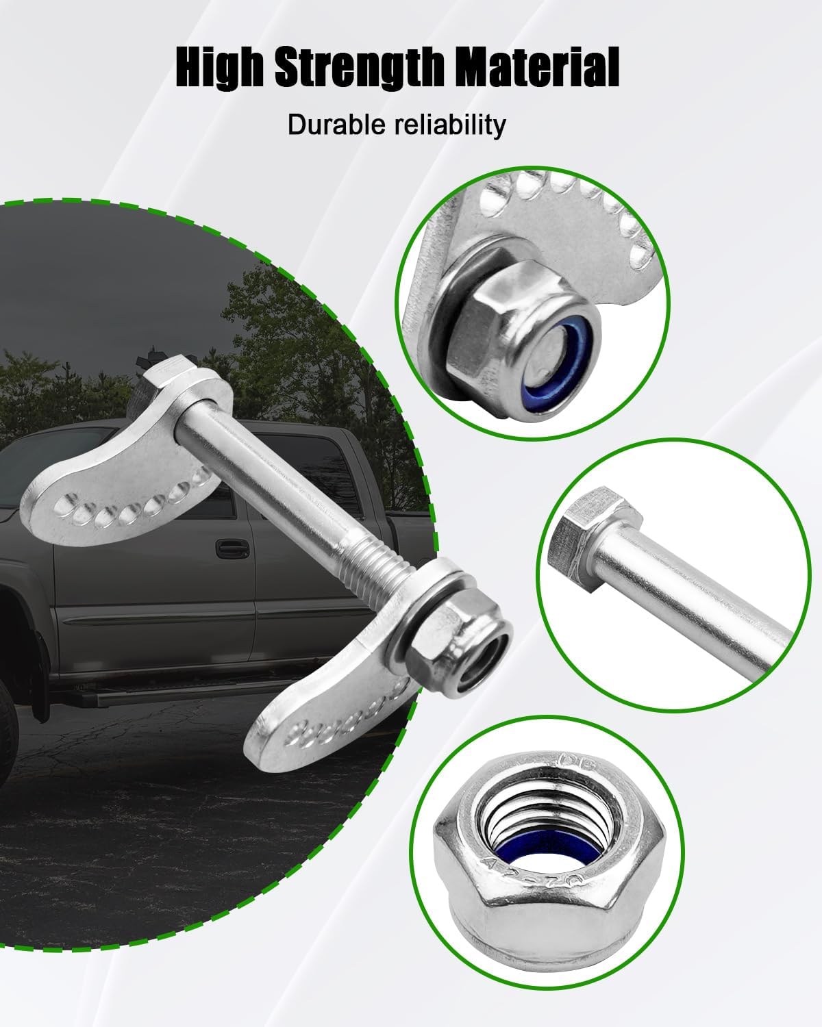 304 Stainless Steel Camber Lock & Upper Arm Cam Bolt Alignment Fix Kit Fit for Chevrolet Silverado & GMC Sierra 1500/2500/3500 1999-2019, Improve Suspension & Wheel Stability