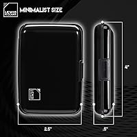 Vista 2 de Lewis N Clark Cartera de aluminio RFID Negro Mini cartera de aluminio RFID soporte para tarjetas de crédito funda para tarjetas de visita funda