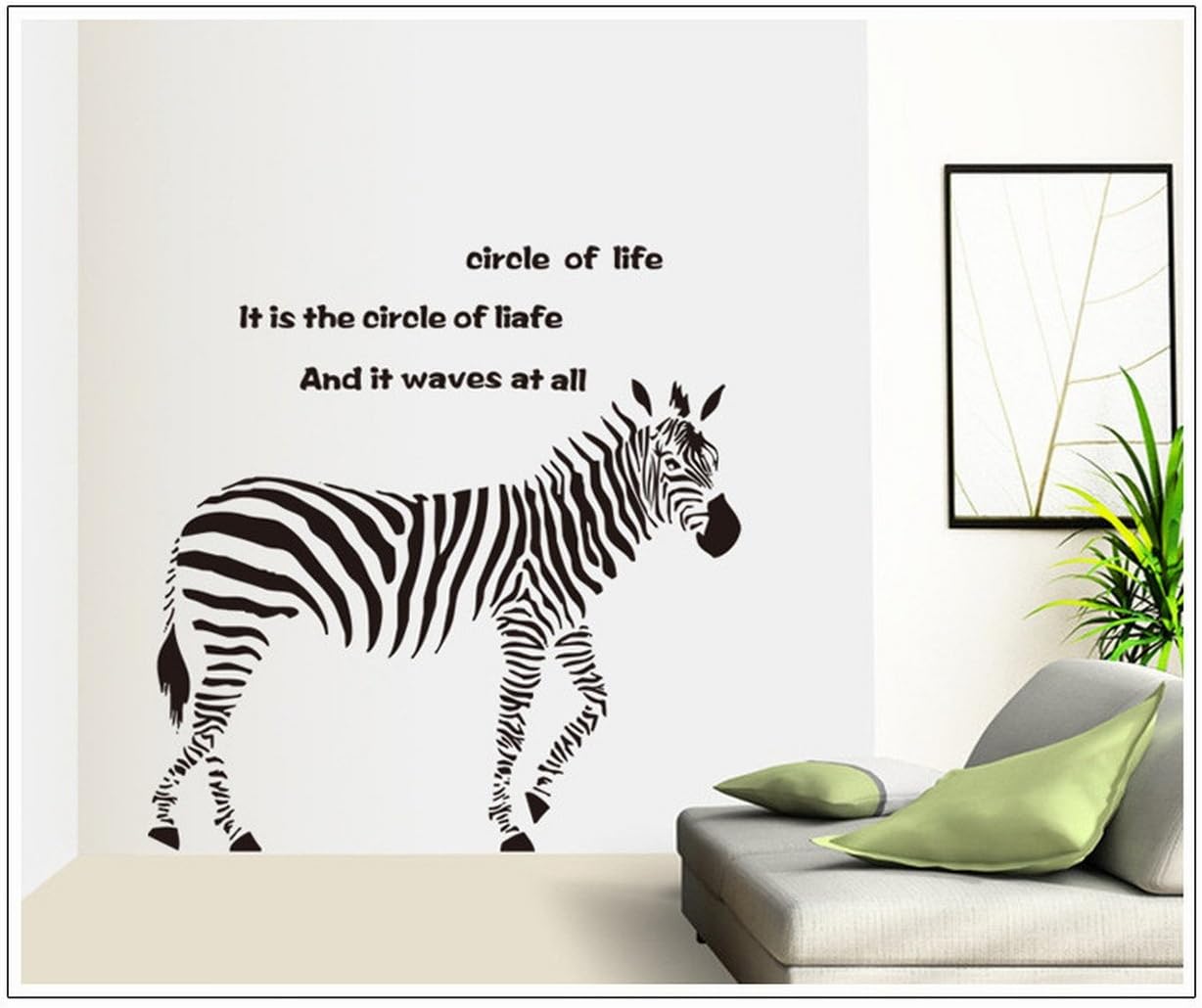 ロキリフ ウォールステッカー 全体 シマウマ シール ゼブラ しまうま アニマル 動物 インテリア 壁紙 リビング 窓 冷蔵庫 ポスター ステッカー 壁シール 黒 品質満点