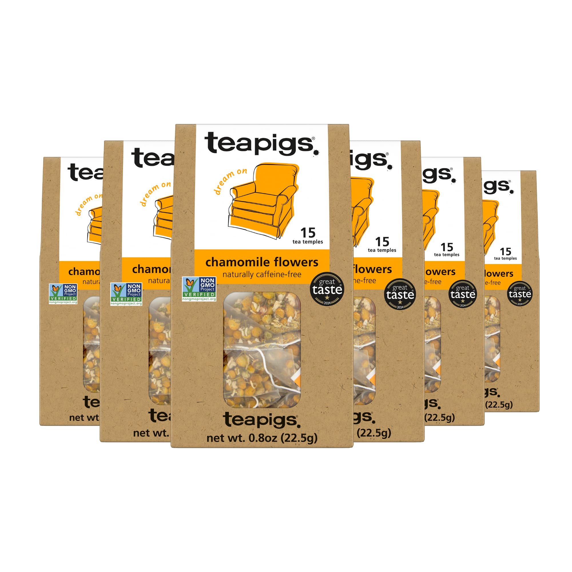 Chamomile Flowers Tea, 15 Count (Pack of 6)