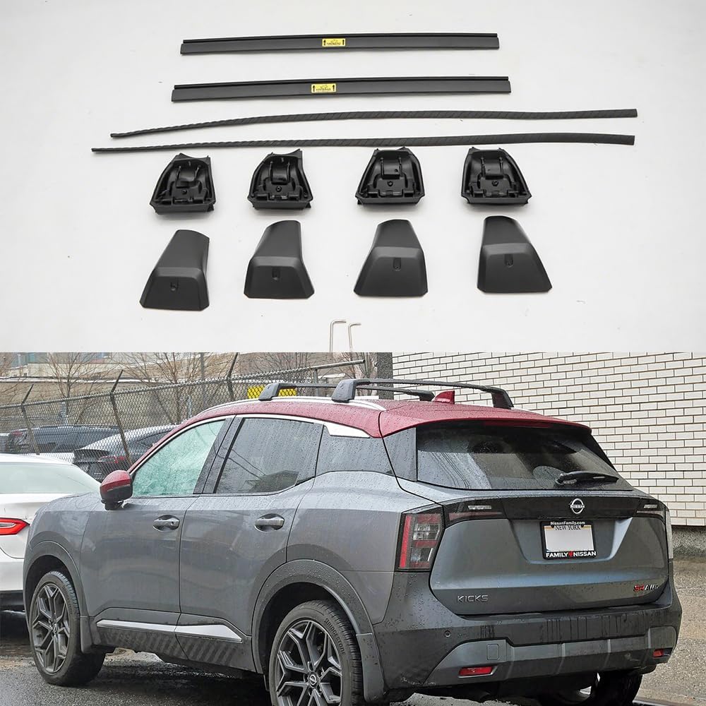 2PCS Black Roof Bars Cross Bar Fits for Nissan Kicks 2025 P16 Cross bar Cargo Carrier Lockable