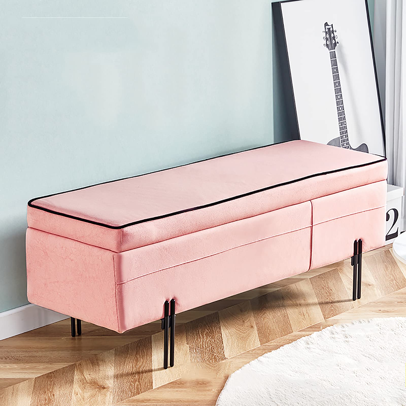 Banc ottoman en similicuir de haute qualité au fini rembourré