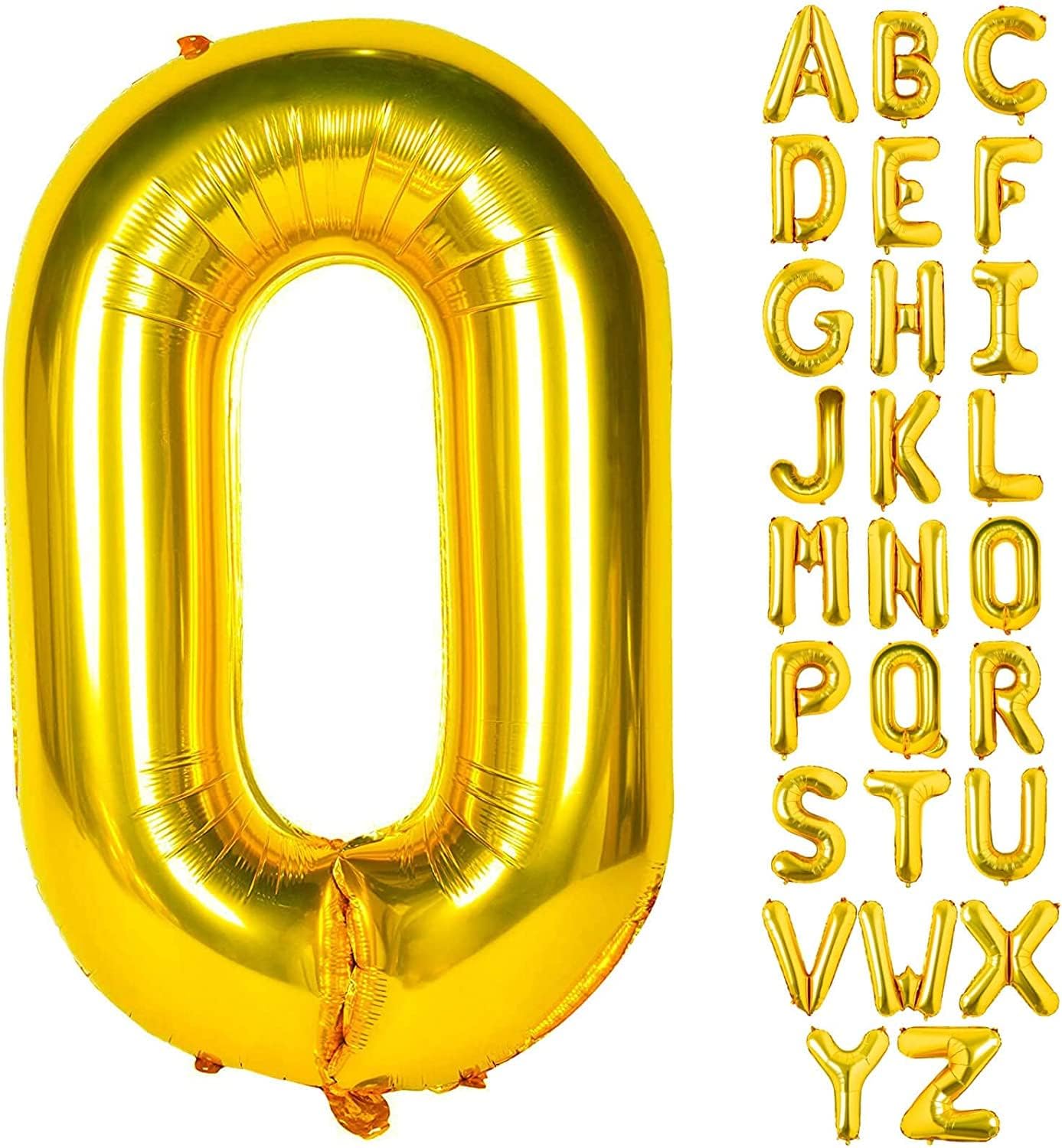 40 Inch Large Gold Letter A-ZBalloons Helium Balloons,Foil Mylar Big Balloons for Birthday Party Anniversary Supplies Decorations (40 Inch Gold Letter O)