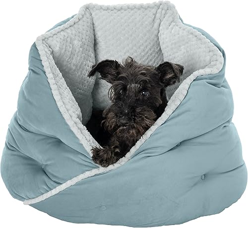 Furhaven cama para mascotas, para gatos y perros pequeños, cama relajante y envolvente con pelo de visón afelpado y aterciopelado, lavable,