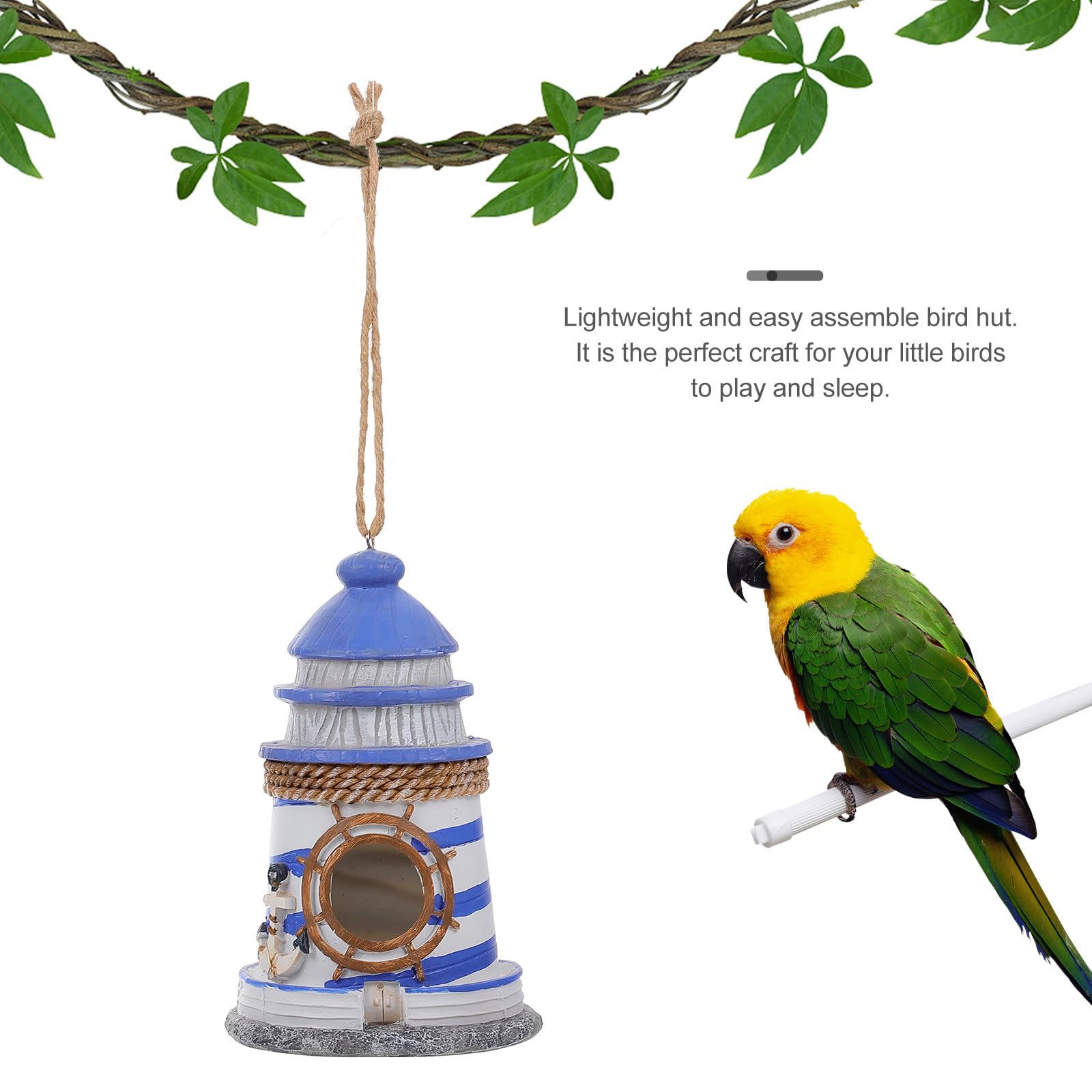 Didiseaon Nido para Pájaros Colgante de Resina Resistente al Agua Decoración Creativa para Jardín y Terraza Casita para Aves Exterior Diseño Único y Fácil de Limpiar Adorno Versátil para