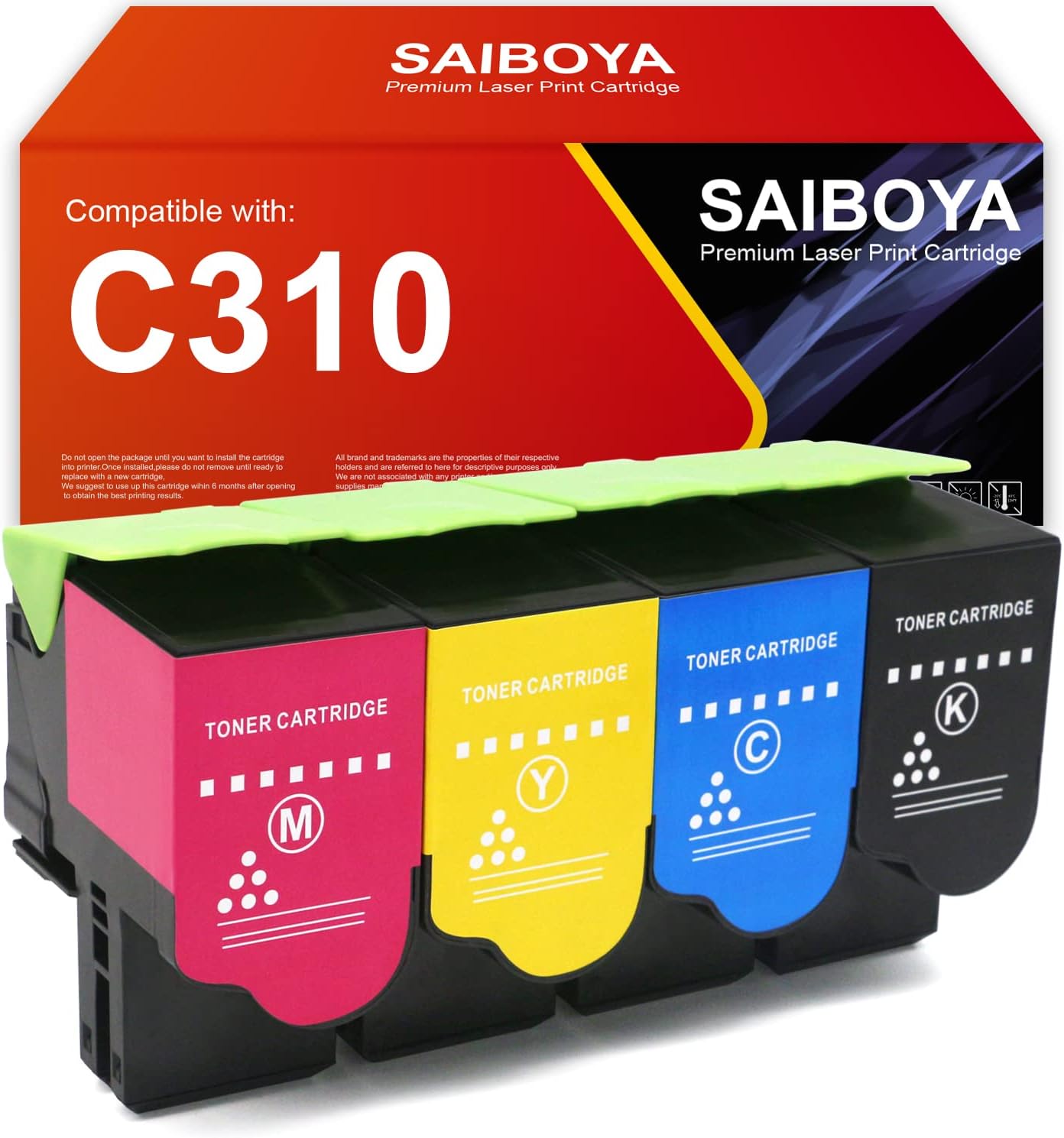SAIBOYA Compatible C315 C310 Toner Cartridges Color Suit 3,000 & 2,000