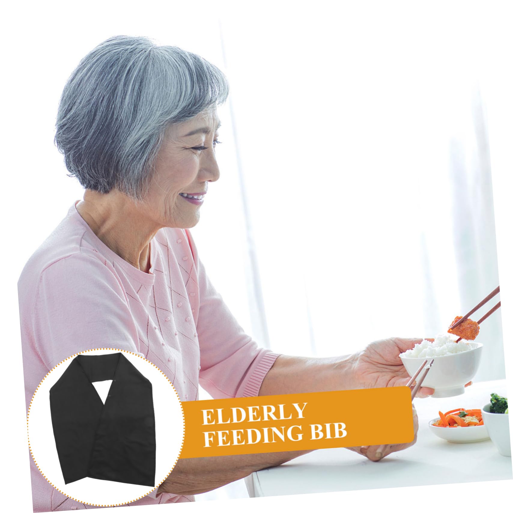 KALLORY Men's Women's Bib Scarf Apron Large Eating Smock for Adults Dinner Bib Snap