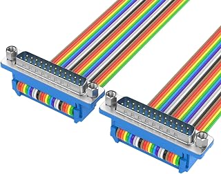 DB25 データ転送ケーブル (固定ネジ付き), 男性から男性へ 2M | PVC 25Pin DB25 パラレル オス メス コネクタ、ポート デバイス用、固定ナット付き、安全な接続用