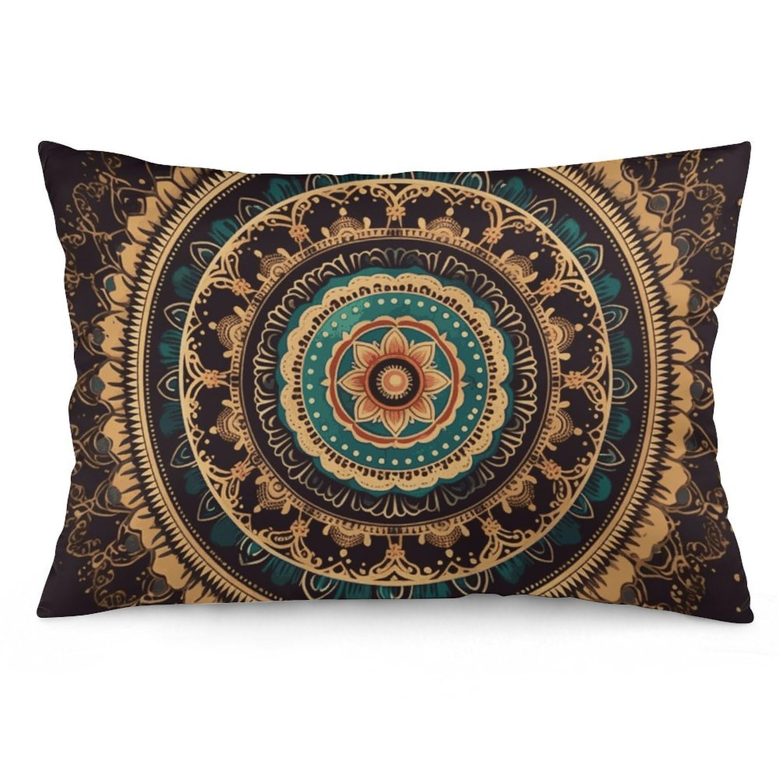 NONHAI 2 Pack Pillow Cases for Hair and Skin, Soft Breathable Pillow Case Covers with Hidden Zipper, Mandala Pillowcase 16 "x24 Pillow Covers for Sleeping Gift