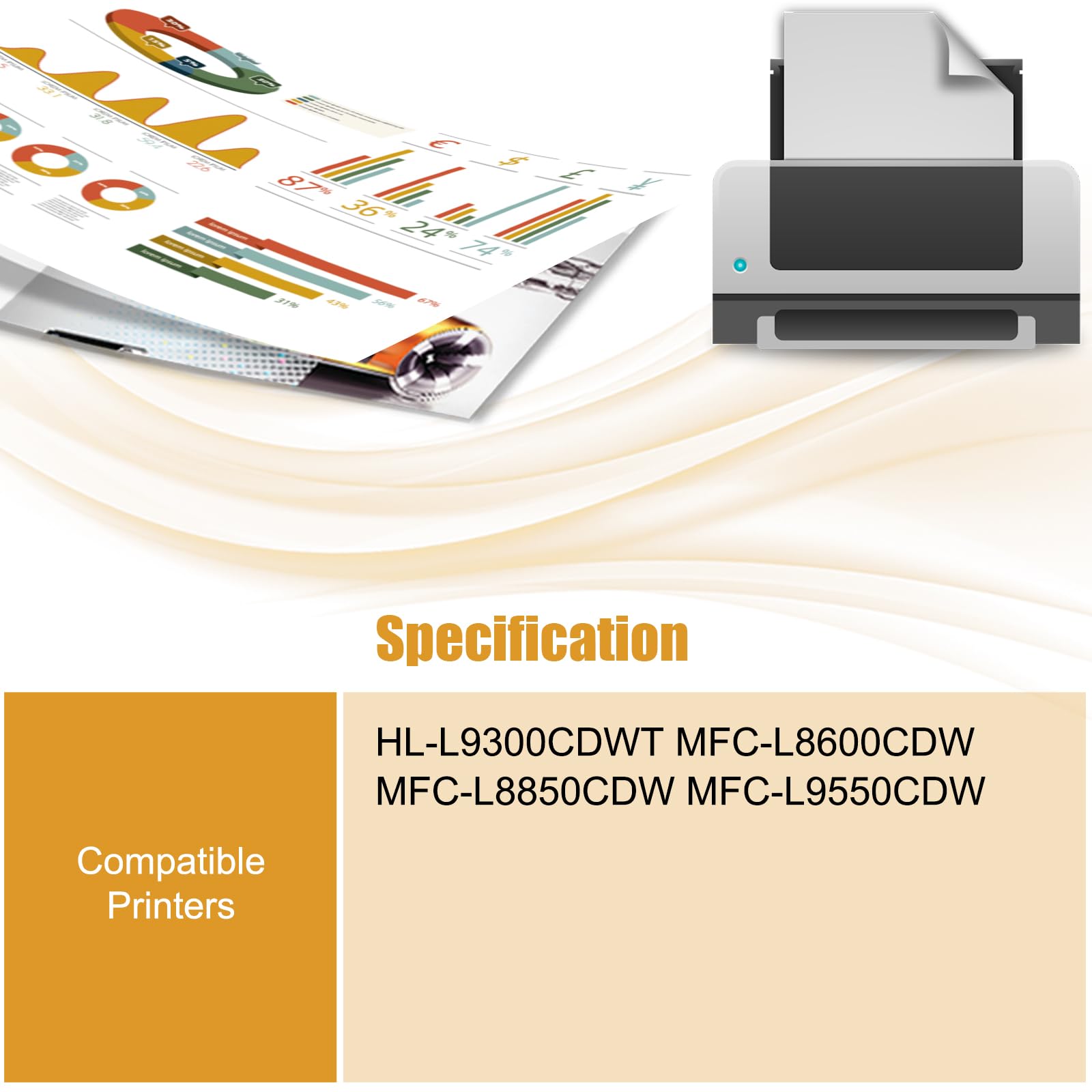 BU-320CL Transfer Belt Unit Compatible for Brother HL-L9300CDWT MFC-L8600CDW MFC-L8850CDW MFC-L9550CDW Printers, with Chip, High Yield 60000 Pages, High-Definition Printing (1 Set)