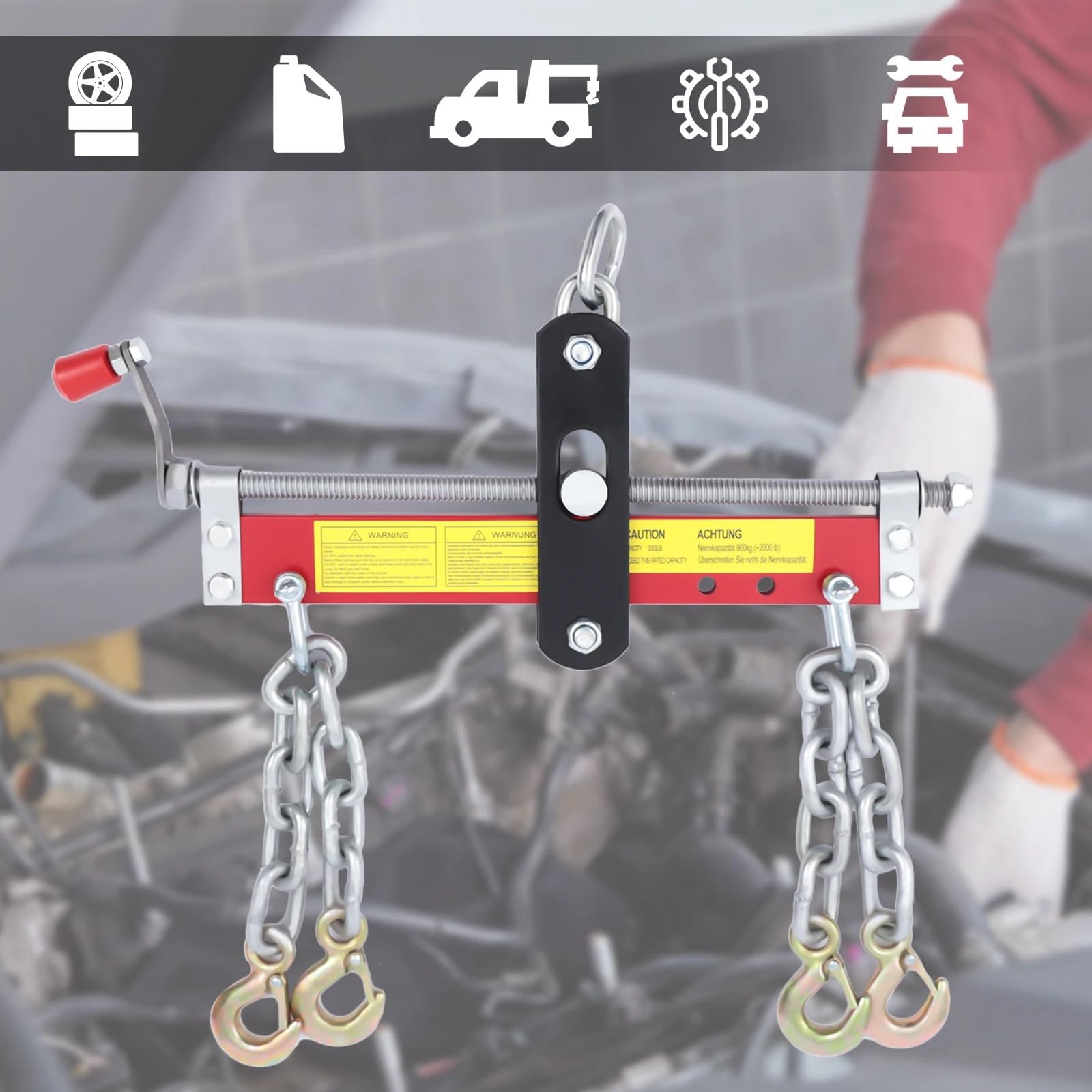 Montacargas eléctrico Polipasto Eléctrico Grúa de taller para máquina equilibradora de motores, puente de motor, soporte, 900 kg, 260 mm-315 mm, polipasto de cadena, elevador
