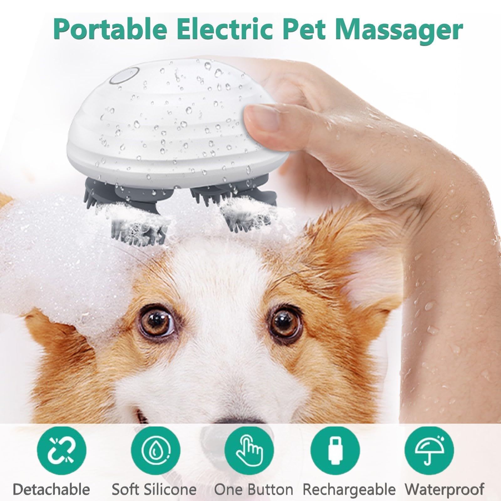 ORIA Electric Scalp Massager, Electric Pet Massager For Cat And Dog, Portable