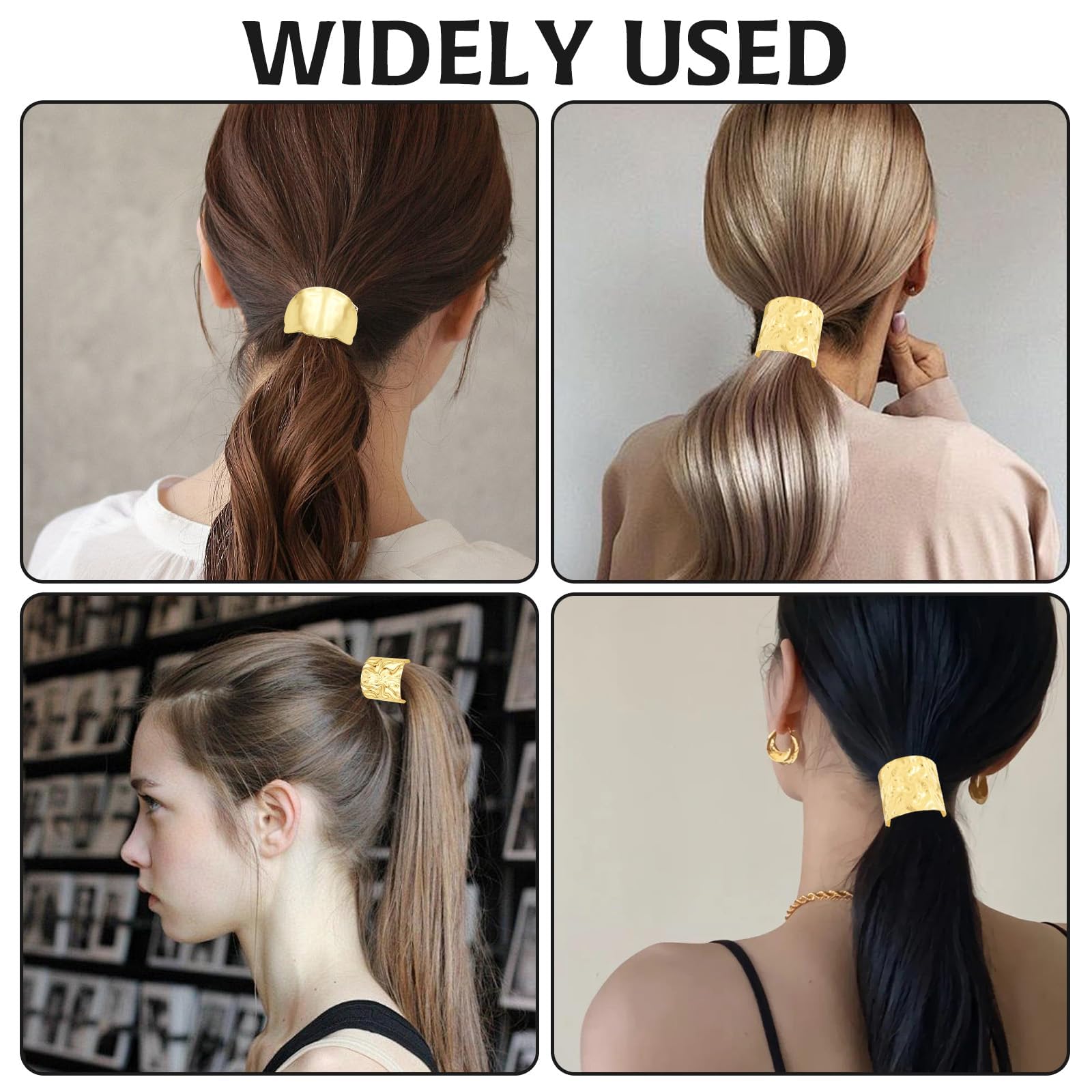 Amazon | ゴールドヘアカフ3個、ゴールドポニーテールカフテール