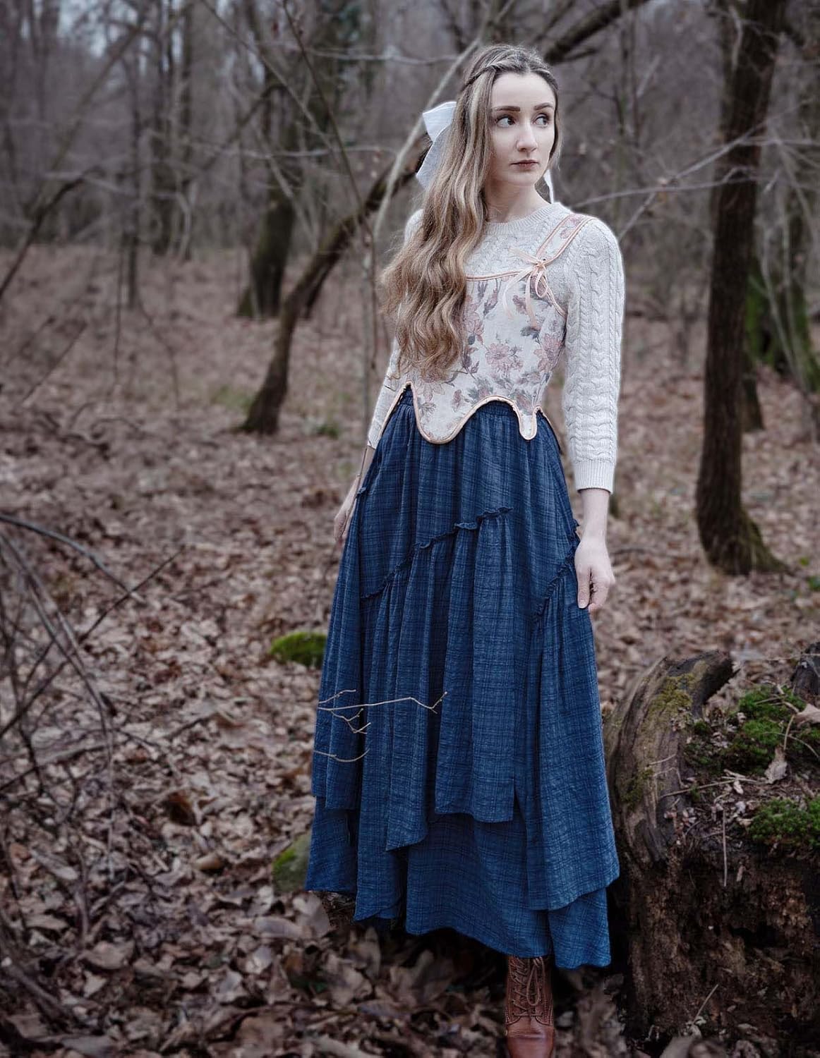 Scarlet Darkness Long Skirts for Women Renaissance Costume Pirate Maxi Skirt Plus Size with Pockets - Image 4