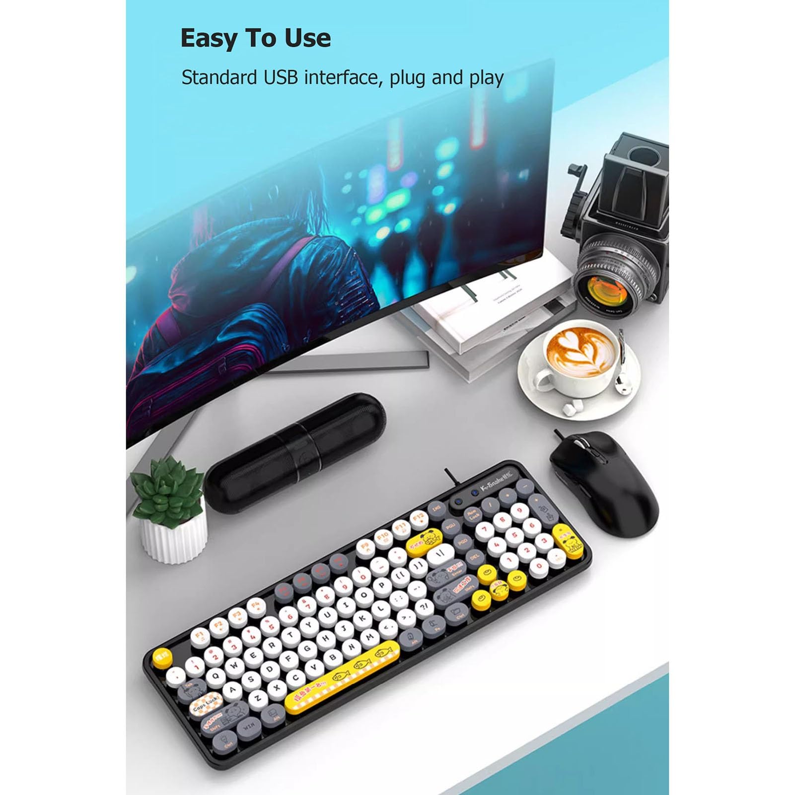 Tastiera Tastiera da gioco Prova il massimo piacere di gioco, silenzioso ed efficiente: tastiera da gioco sussurrata e confortevole ed ergonomica(G)
