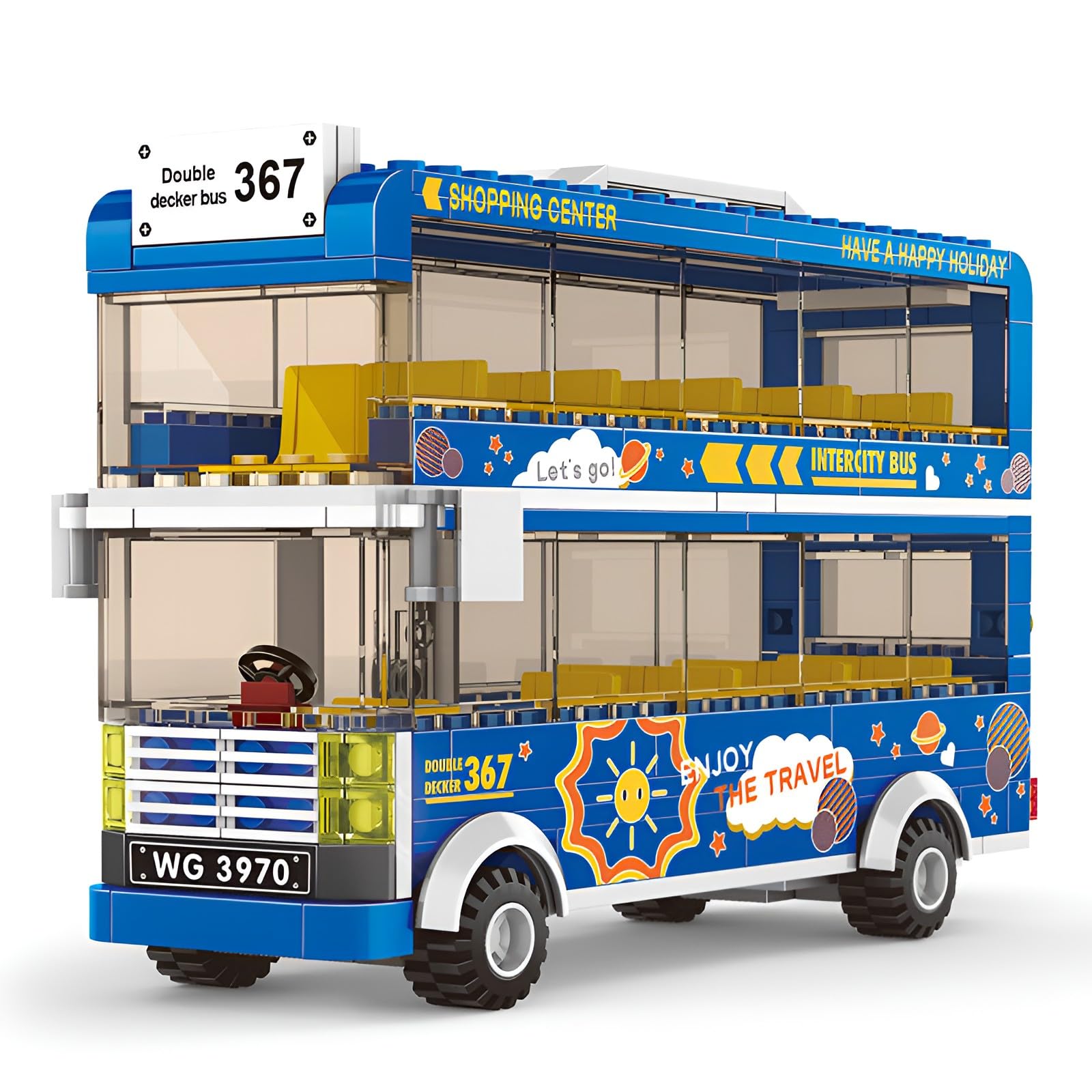 Double Decker Bus Building Blocks Set, City Tour Bus Model for Gifts 257PCS — image 1