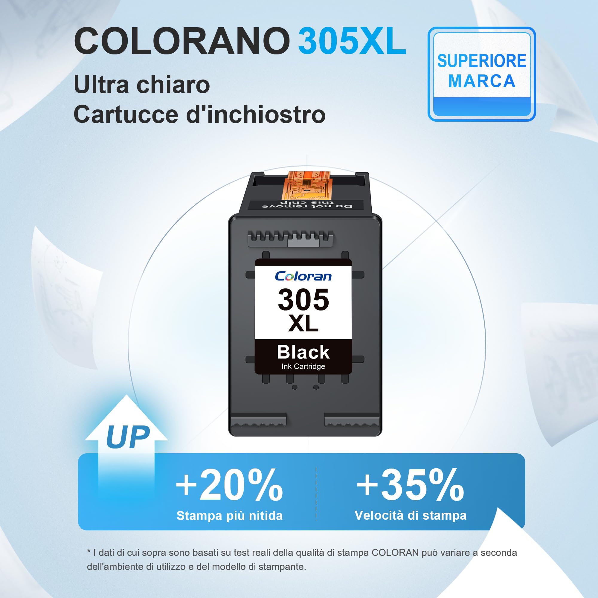 Coloran 305XL Nero Cartucce Sostituzione per HP 305 XL Nero per HP DeskJet 2800e 2720e 2820e 2720 4120e 2700 4220e 4100 2723e 2823e Envy 6000 6020e 6420e 6032 6020 (2 Nero)
