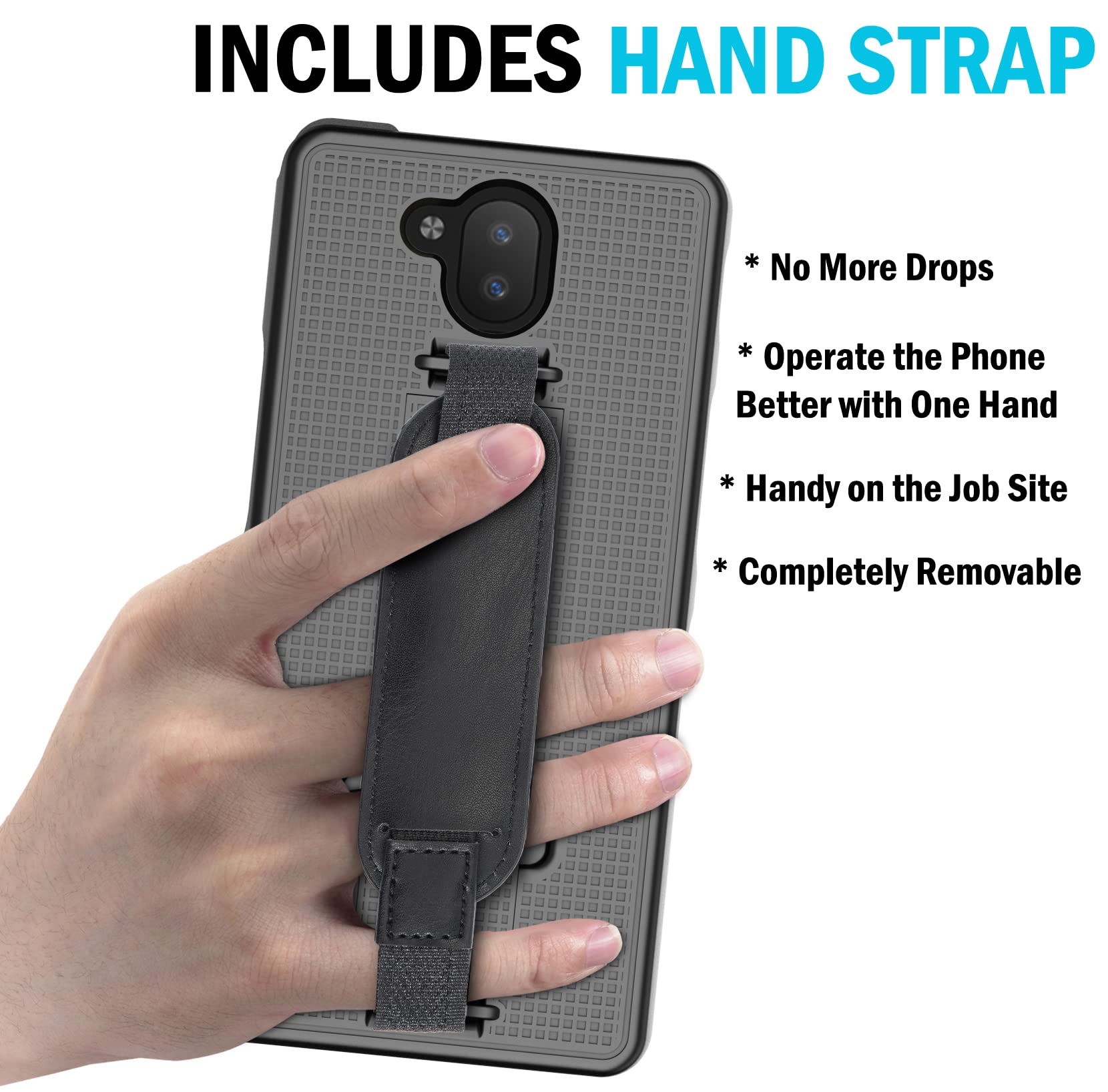 Nakedcellphone Case/strap/holster Clip Combo For Sonim Xp10 (xp9900) - Blue