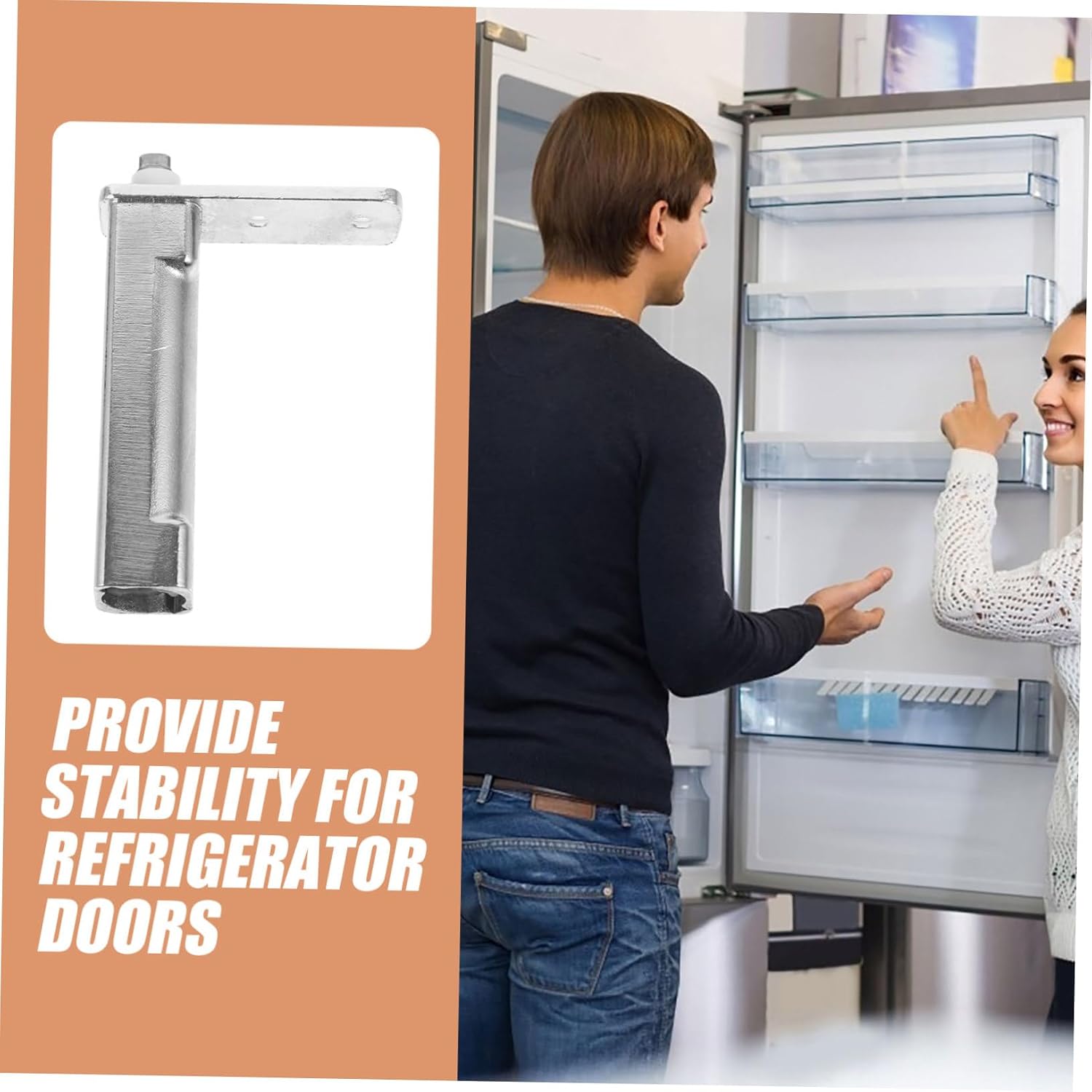 Stainless Steel Freezer Pivot Hinge Replacement Accessory, Silver