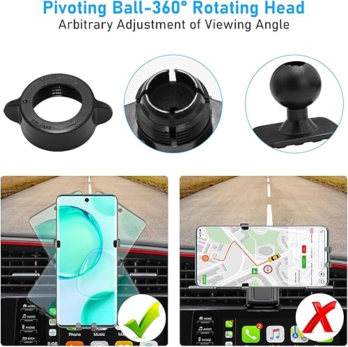 Miniatura 4 de Compatible con soporte para teléfono Honda Civic 2016-2021 para automóvil, ranura de luz de peligro, para ventilación de aire Civic de 10