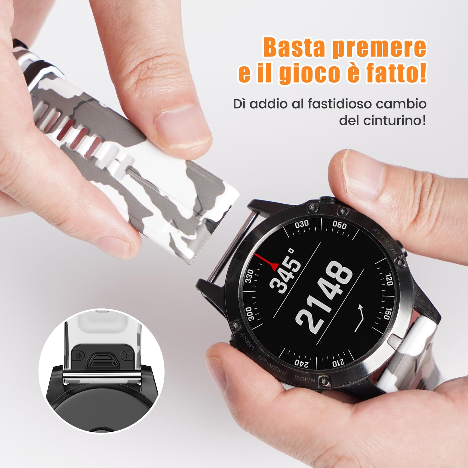 Cinturino In Silicone Morbido - Ricambio Per Garmin Fenix 3/3HR/5X/6X/6X Pro | Traspirante E Confortevole - Foto 8