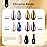 Beetles Poly Nail Extension Gel Kit with UV Lamp, 2 Neutral Colors Black Pink Nude UV Building Gel Manicure Set with 4 Jars Glitter Chrome Nail Powder Top Base Coat Easy DIY Nail Art Design Home