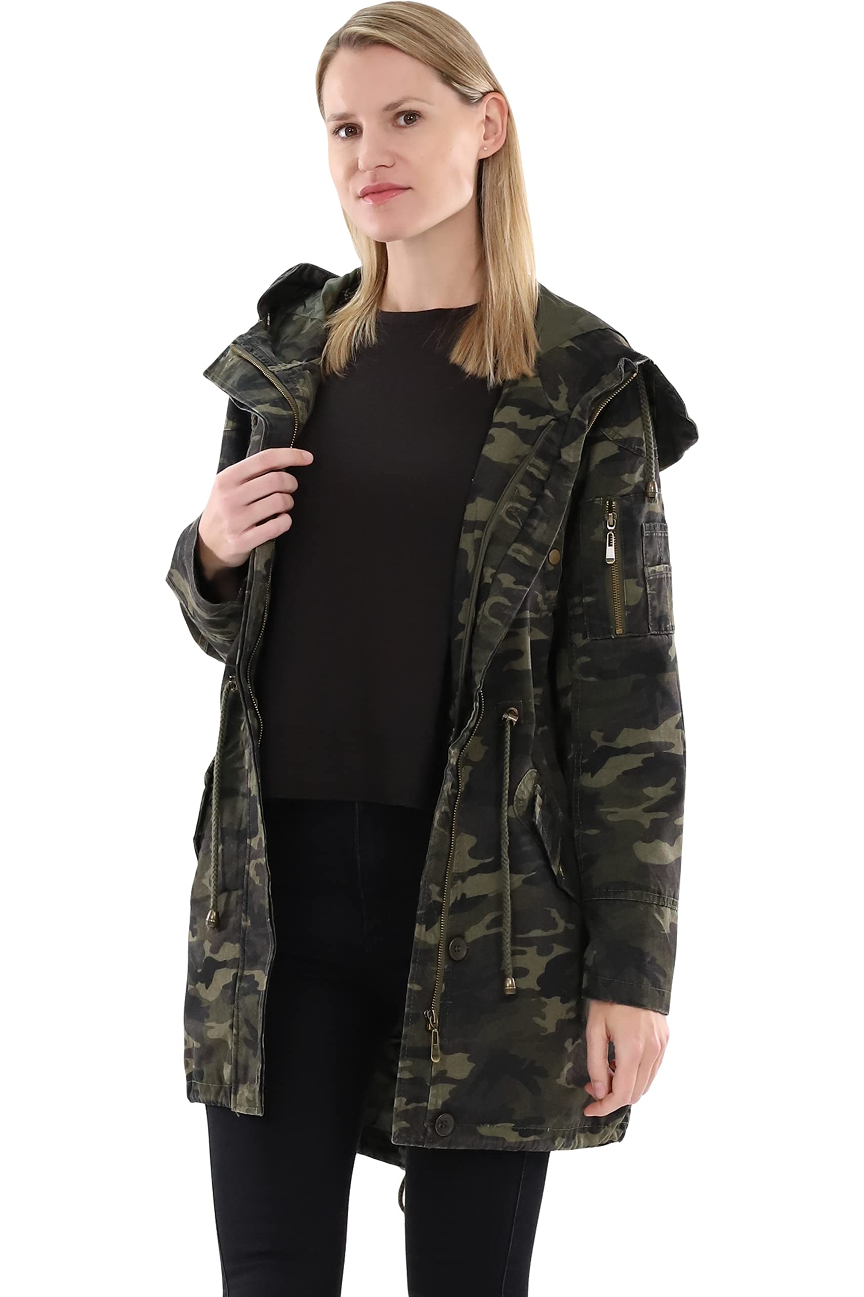 malito Donna foderato Parka Cappuccio Trenchcoat Cappotto-Invernale 81099