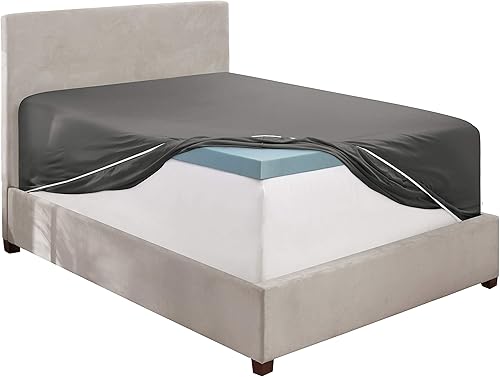 Miniatura 2 de Clara Clark Sábana bajera ajustable tamaño King, súper suave que solo se adapta a colchones de hasta 16 pulgadas, sábana bajera resistente a las