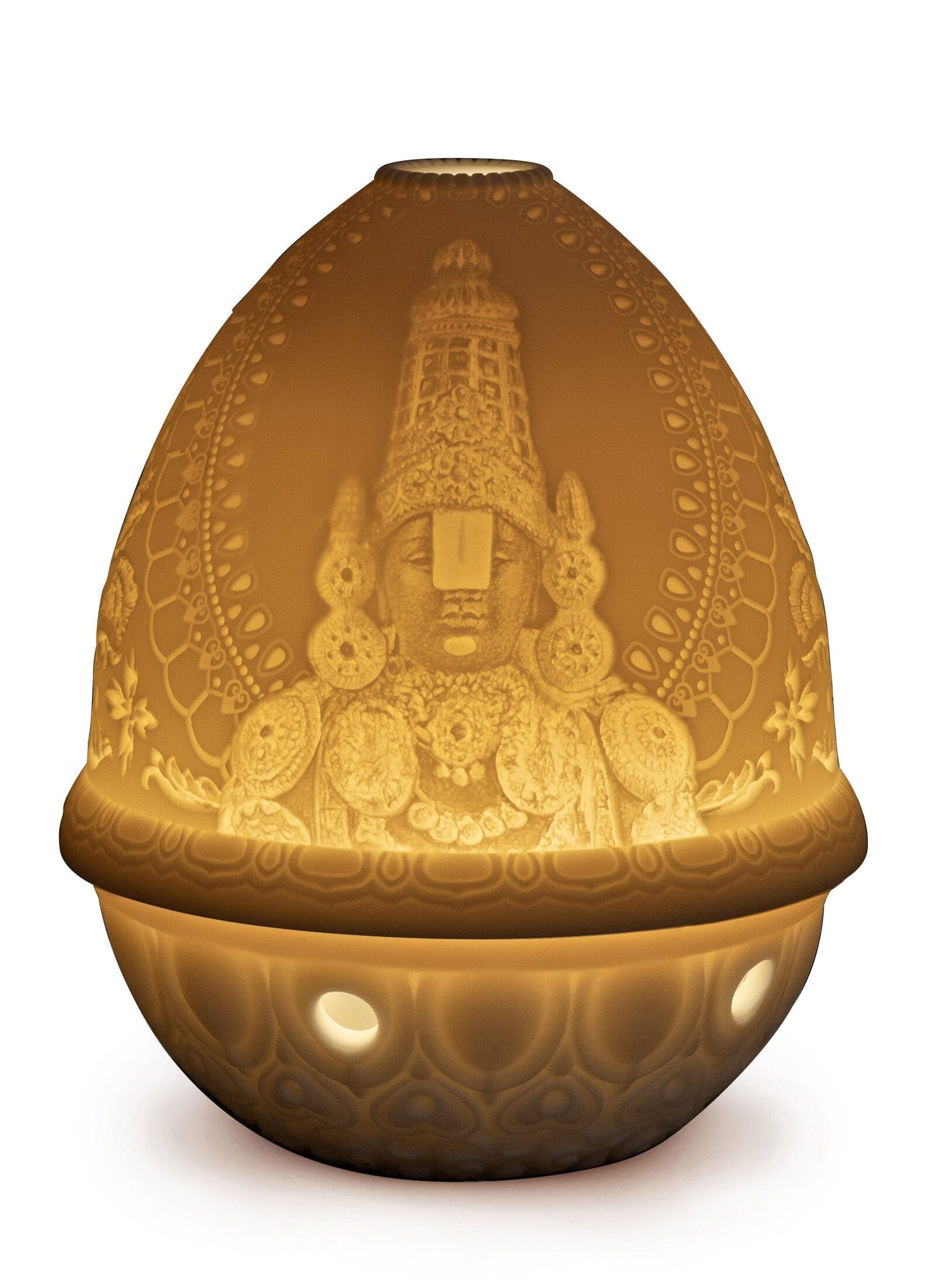 Lladró White Lord Balaji Lithophane. Porcelain Litophane.