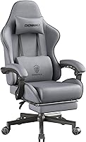 Vista 12 de Dowinx Silla de Juego de Tela Grande y Alta con Colchón de Muelles de Bolsillo, Silla de Juego de Masaje de Tela con Reposacabezas, Silla