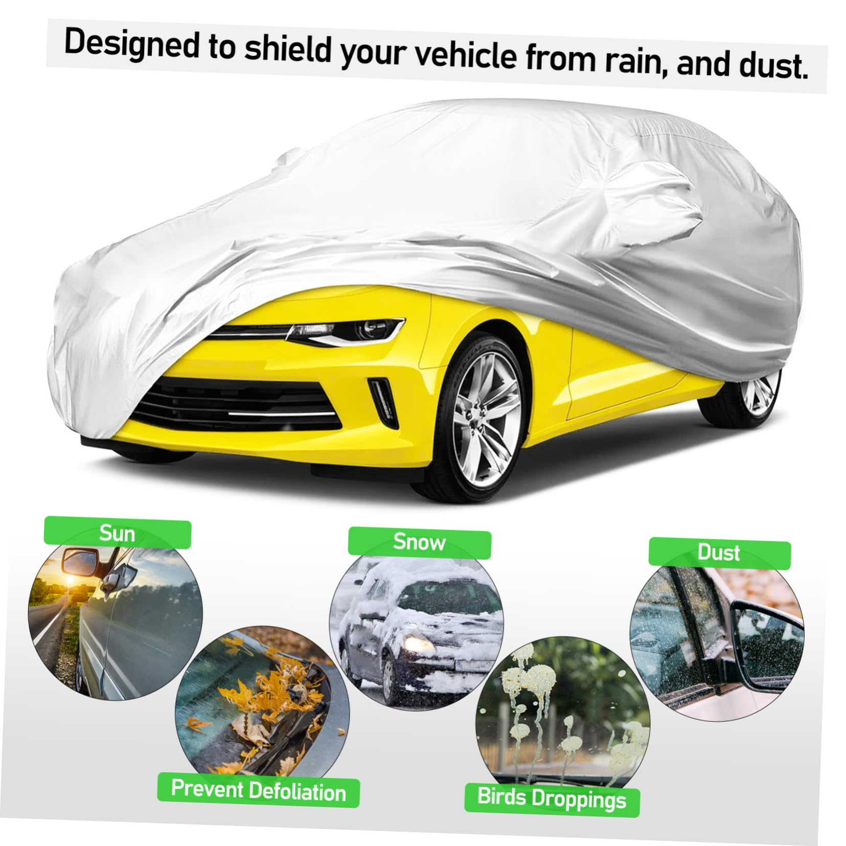 OSOLADY 170t Weather SUV Car Cover Silver-Coated Outdoor Protection for Sun Rain and Snow for Models — view 3