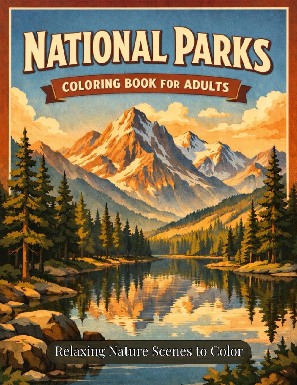 National Parks Coloring Book For Adults: Relaxing Nature Scenes to Color