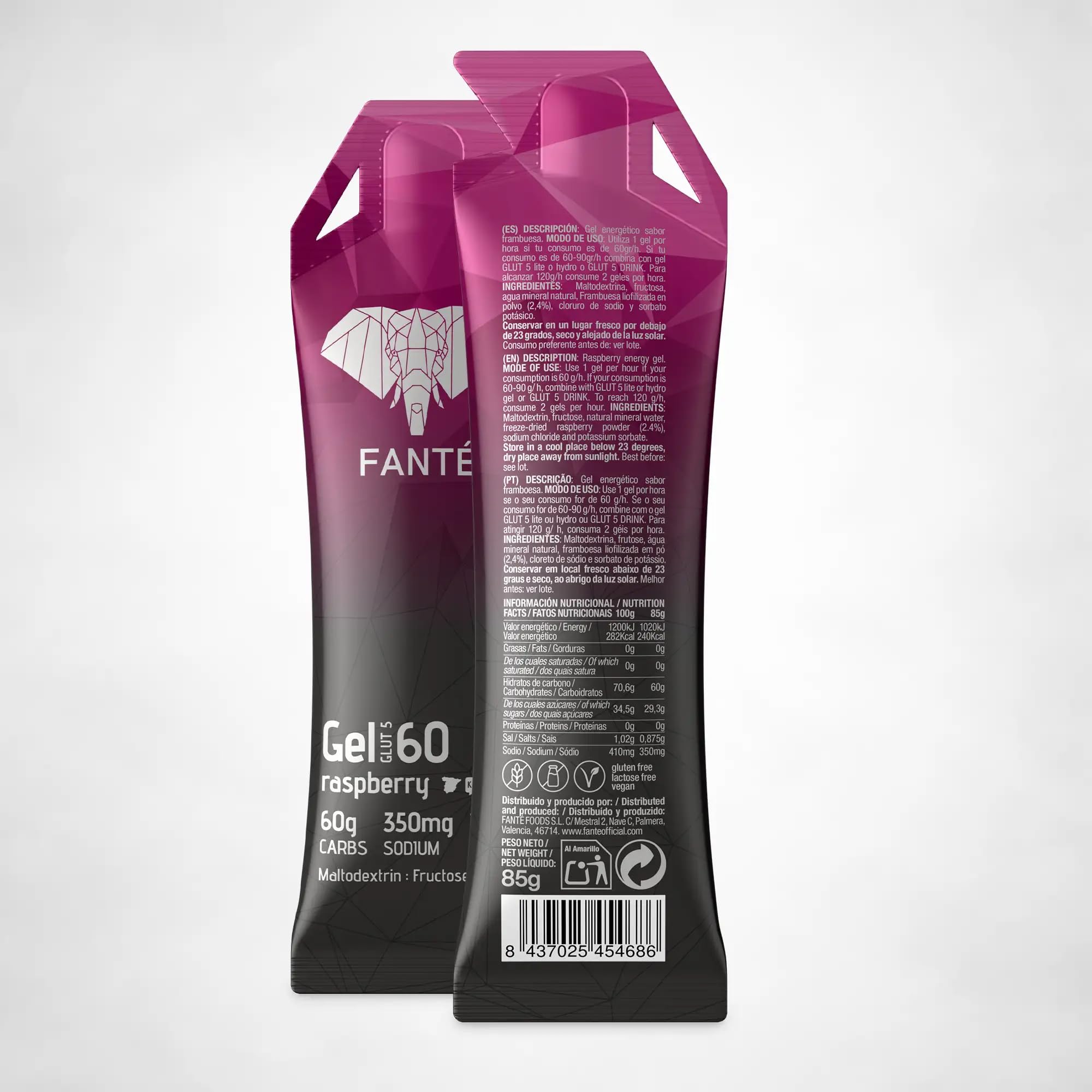 FANTÉ Gel Energético Sabor Frambuesa 60 g | Carbohidratos para Running, Ciclismo y Deportes de Resistencia (12)