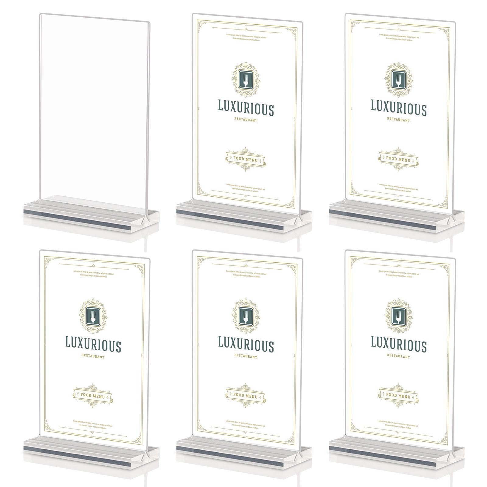 Supports Menus Transparents Lot De 4 Supports Acrylique A6 - Présentoirs Transparents Pour Menus Et Affiches Presentoir Bureau