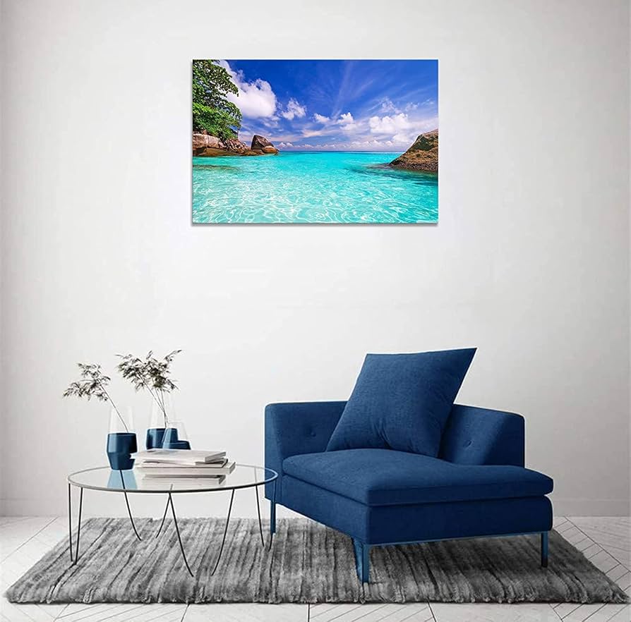 No4フレーム付きインテリア絵画　海の絵　風景画　キャンバスアート　オシャレ絵画 No4フレーム付きインテリア絵画 海の絵 風景画 キャンバスアート