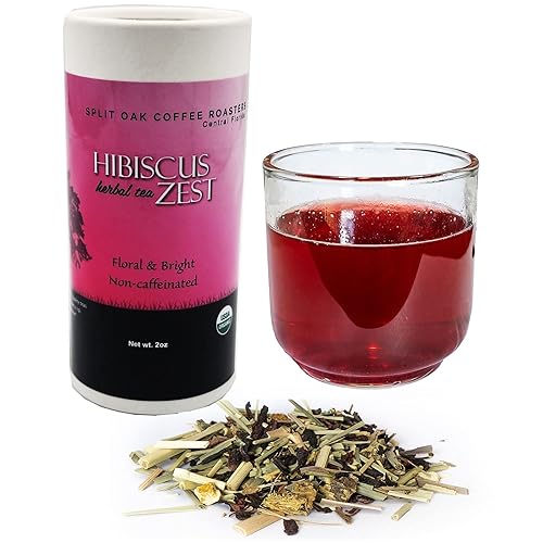 Té orgánico de hojas sueltas Hibisco Té de hierbas Zest. Flores de hibisco orgánicas, citronela, rooibos verdes, raíz de regaliz, cáscara de naranja