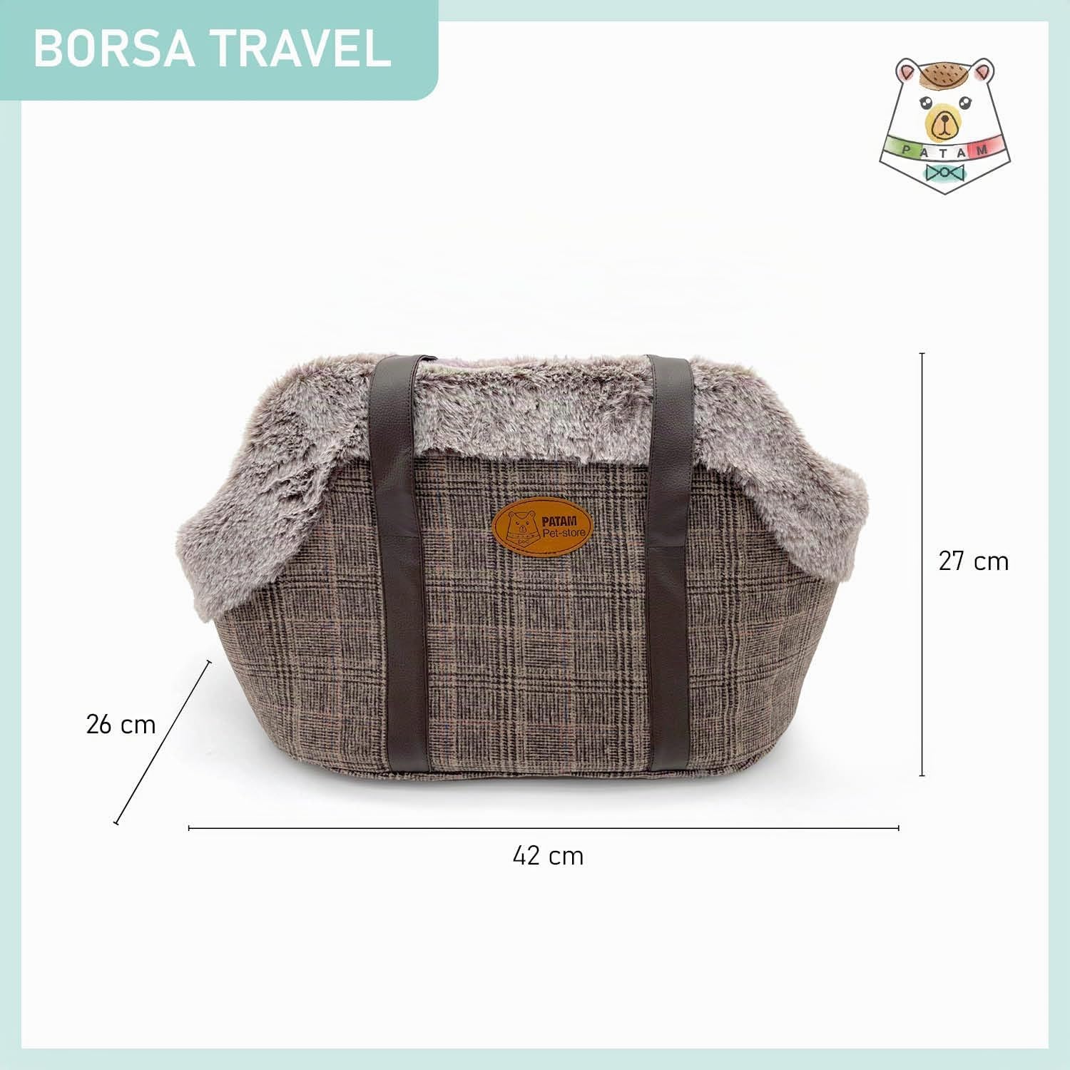 PATAM Bolsa para Perro y Gato, Correa de Transporte para Animales pequeños – Travel (Escoces)