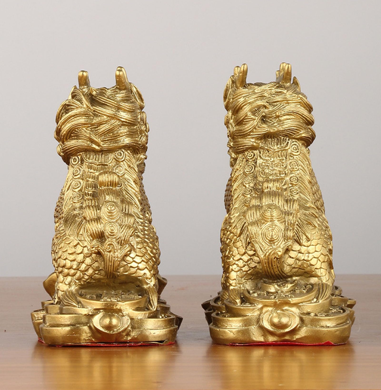 Chiński posąg Feng Shui Chi Lin/Kylin, atrakcja bogactwa w grudniu lub | Kolekcja prezentów, opiekun Qilin, przyciąganie pieniędzy i powodzenia, dobrobyt bogactwa, rzeźba do dekoracji wnętrz