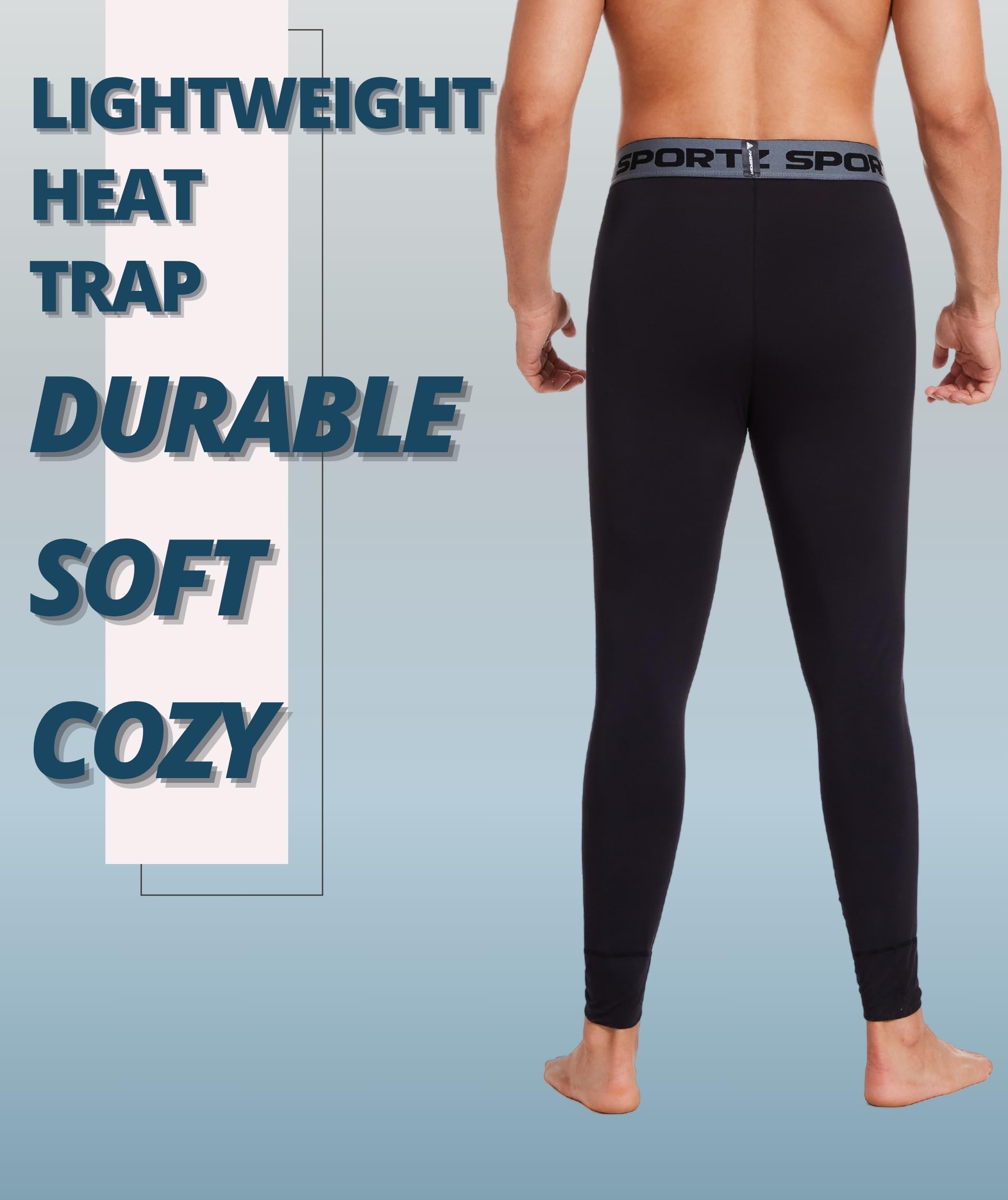 AMZSPORT Calecon Long Thermiques Homme pour Ski Hiver Extérieur
