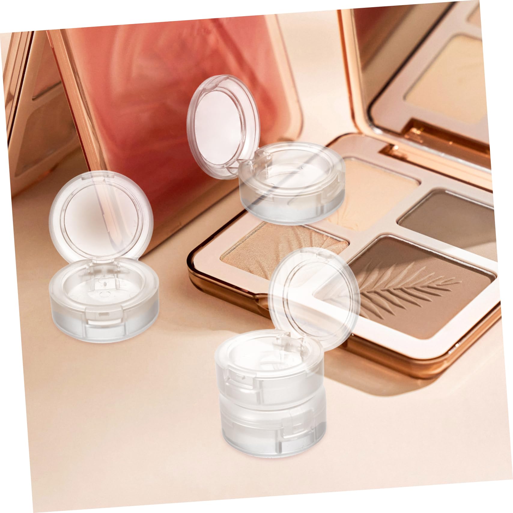 Healeved Empty Palette for Makeup 4pcs Eyeshadow Pans Blush Case for Women Mini Makeup Tins