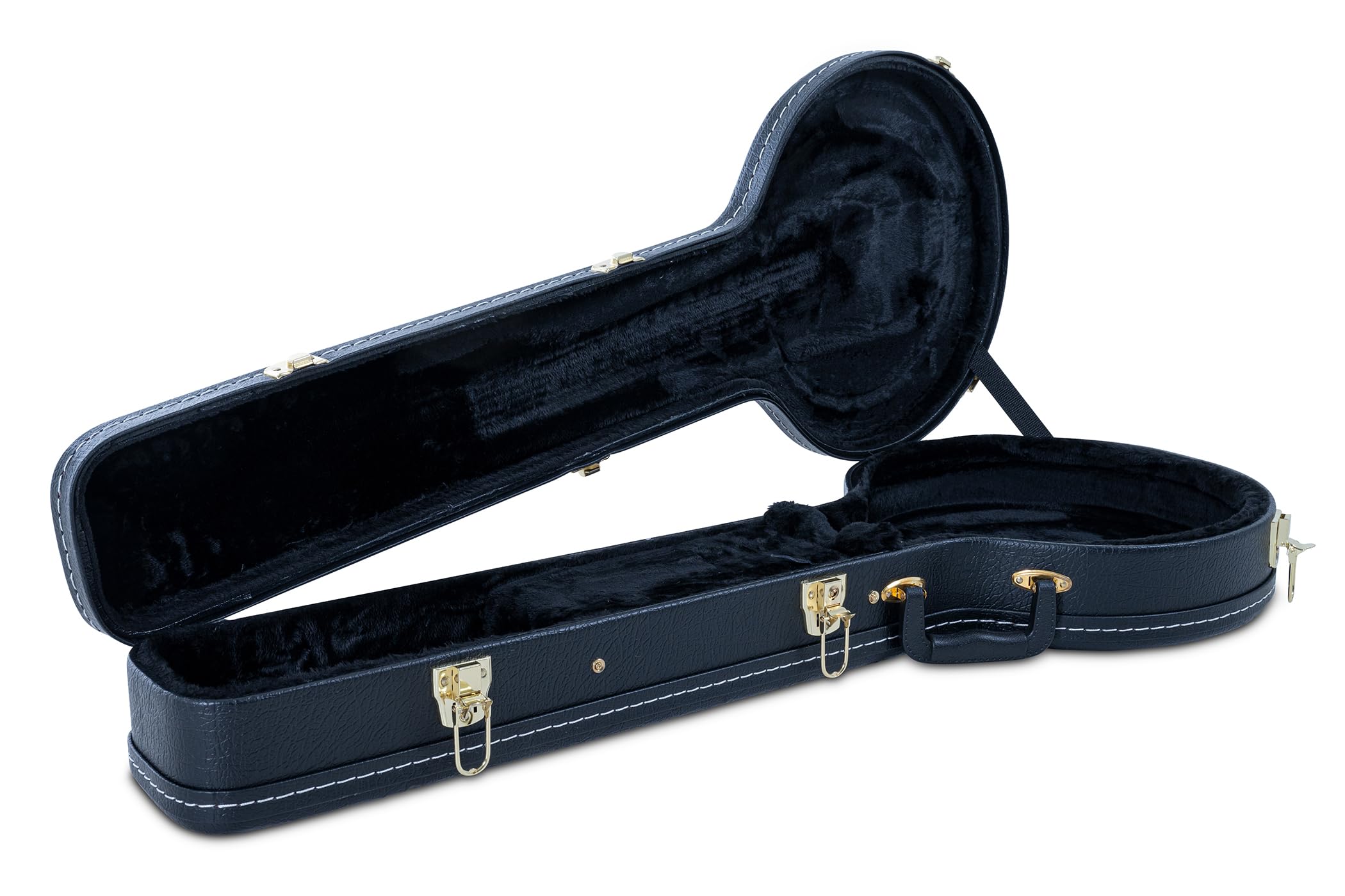 GEWA Custodia per banjo Flat Top Economy - Valigia per banjo a 5 e 6 corde - Anima in legno - 4 serrature cromate - 1 con chiave - Rivestimento in similpelle - Interno in velluto nero