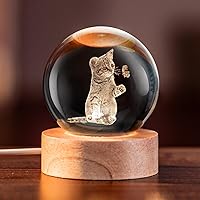 Vista 12 de Regalo de delfín - Figurillas de delfines 3D en bola de cristal de 60 mm, esfera de vidrio grabada con láser, decoración del hogar con base de luz