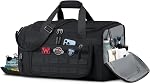 SDYSM Sac de gym 40L/55L Grand sac à bandoulière pour hommes avec compartiment de chaussures & Wet Pocket Femmes Weekender Overnight Bag avec DIY Sac de toilette imperméable à l'eau pour sport de gym, noir