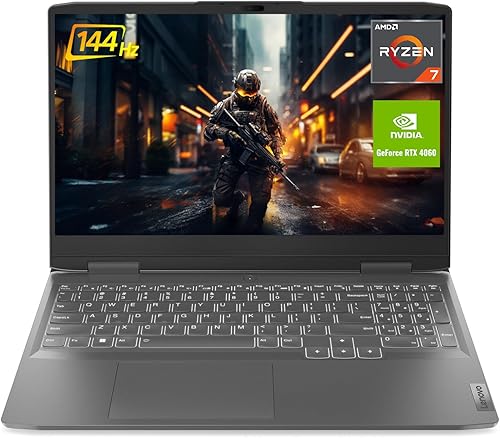 Lenovo LOQ - Laptop para juegos, GeForce RTX 4060, AMD 8-Core Ryzen 7 7840HS (> i7-12700H), 15.6" FHD, 32GB DDR5 RAM, 1TB SSD, cámara web, HDMI,