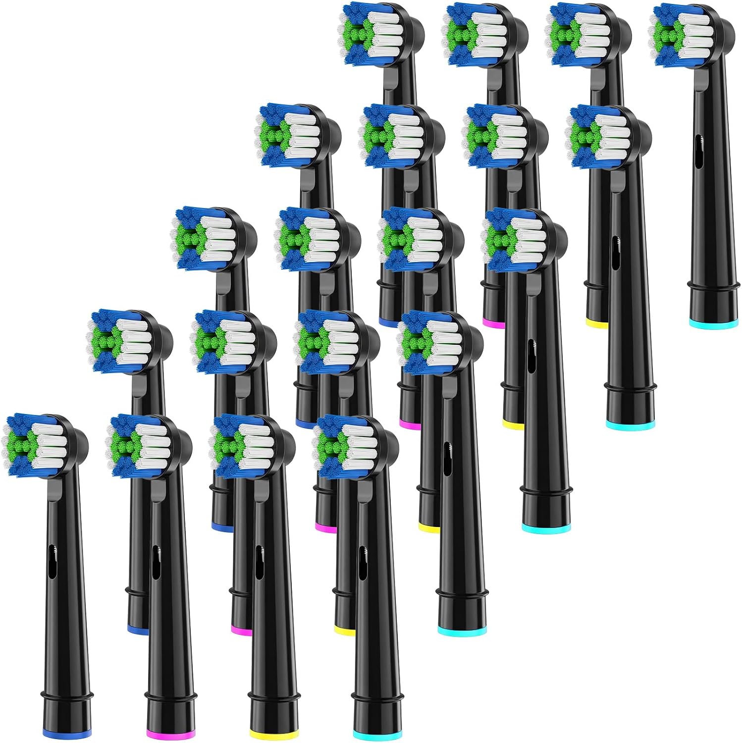 20 Pack Replacement Toothbrush Heads Compatible with Oral B Braun, Black